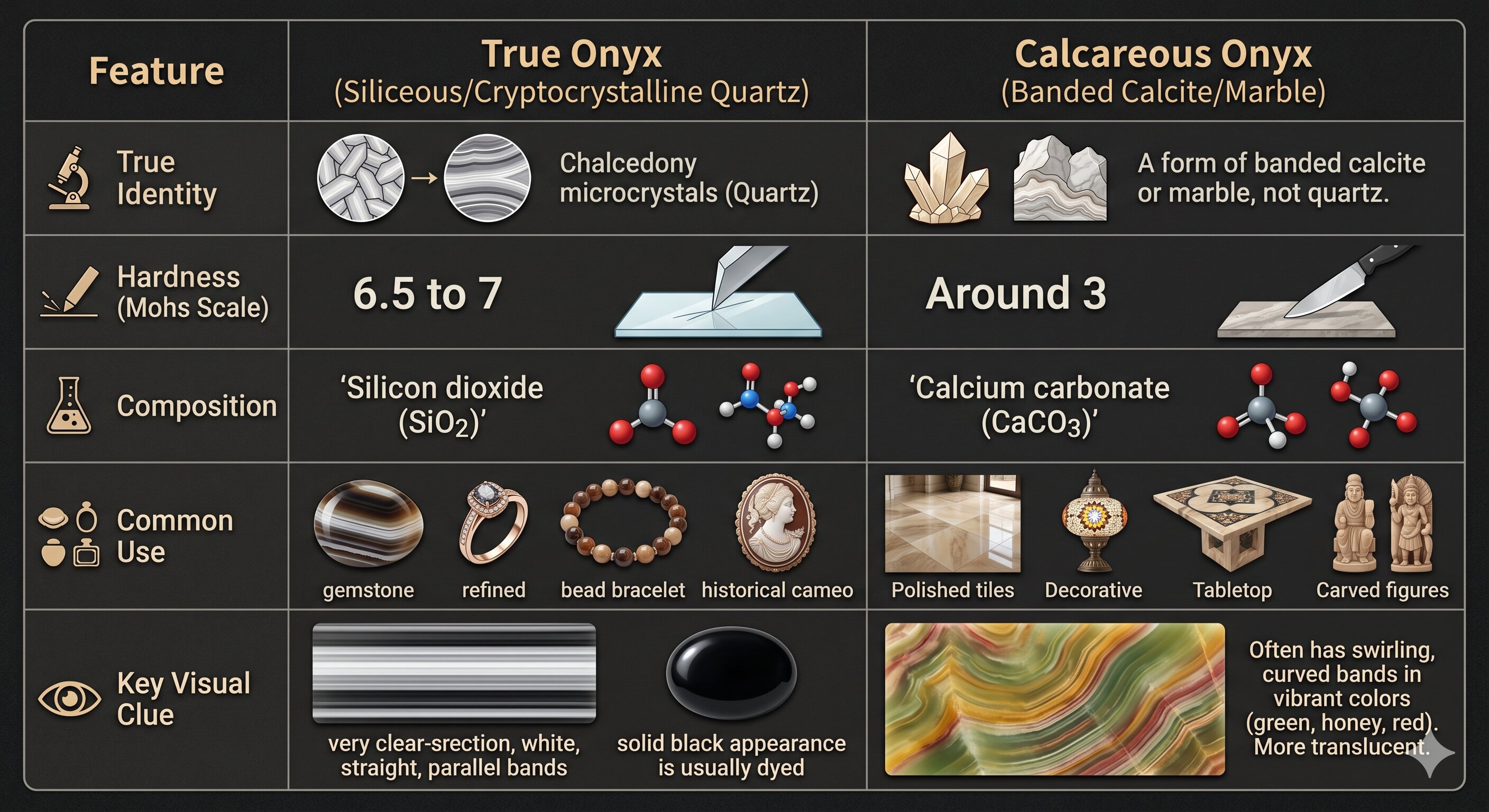 true onyx V calcarenous onyx